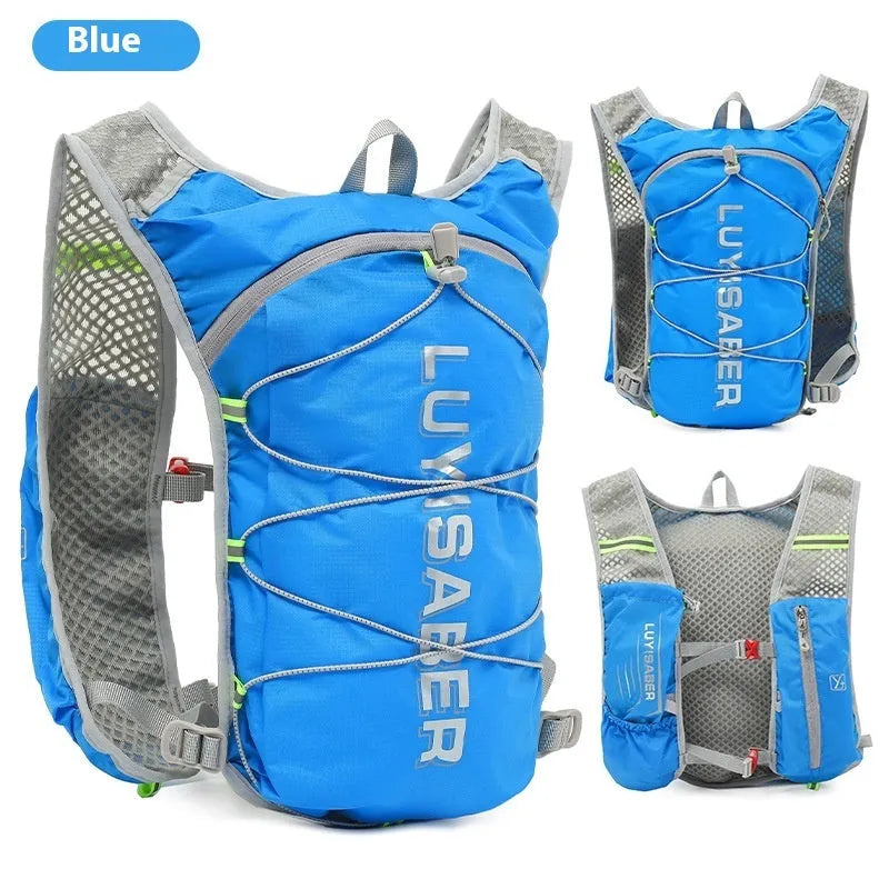 Multifunctional nylon running backpack with reflective elements in six colour options