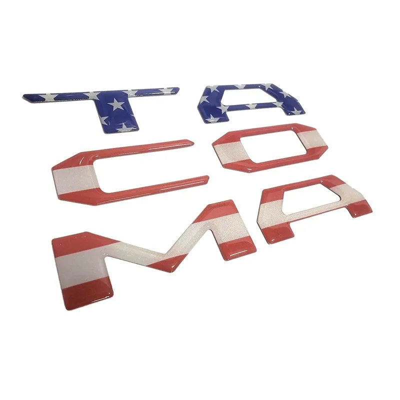 Takuma pickup truck tail box 3D car labeling acrylic sticker, national flag design, 31x4.5x0.5cm
