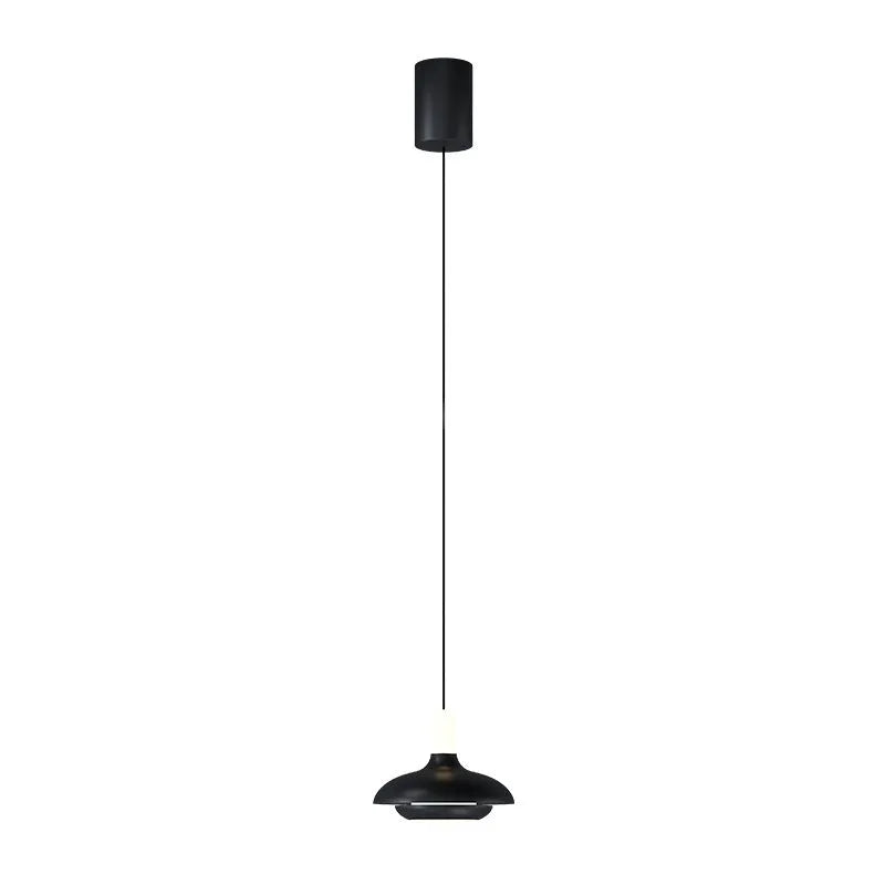 Adjustable Nordic style bedside pendant light in obsidian black finish with three colour temperature settings