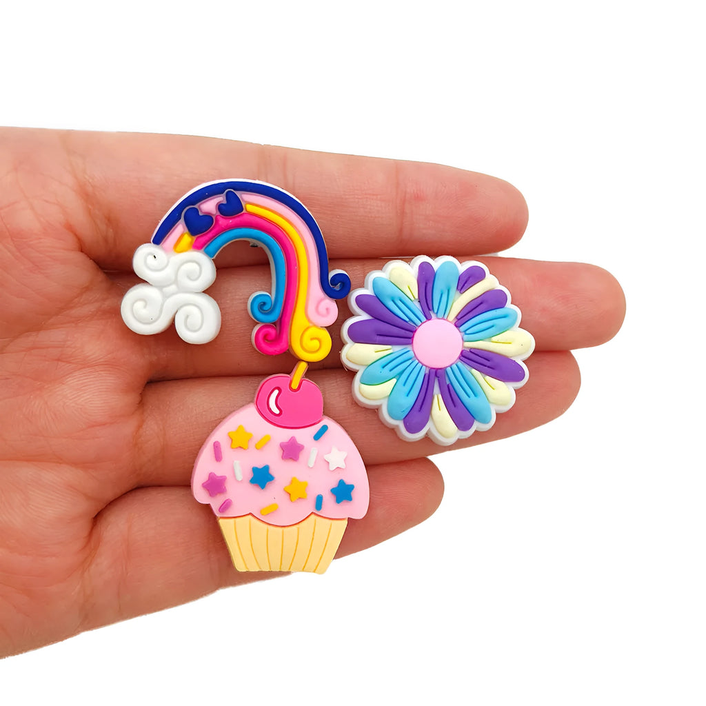 Soft rubber shoe ornament decorative buckle clip-on for sandals 16 colour styles