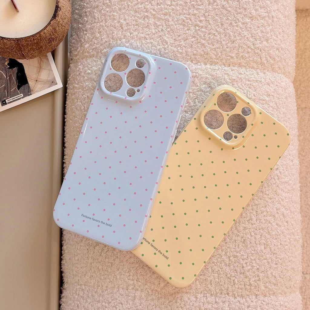 Wavelet dots TPU soft shell phone case in pink, yellow or blue for iPhone 12 to 16 Pro Max