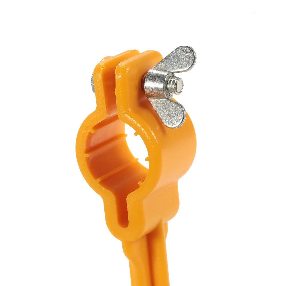 Yellow golf swing training aid, plastic, 25 x 8 x 5cm, for wrist hinge and face alignment.