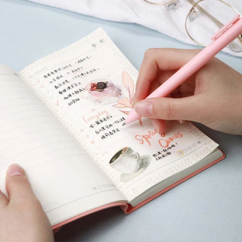 Simple PU cover notebook in macaron colours with 96 pages of eye protection paper