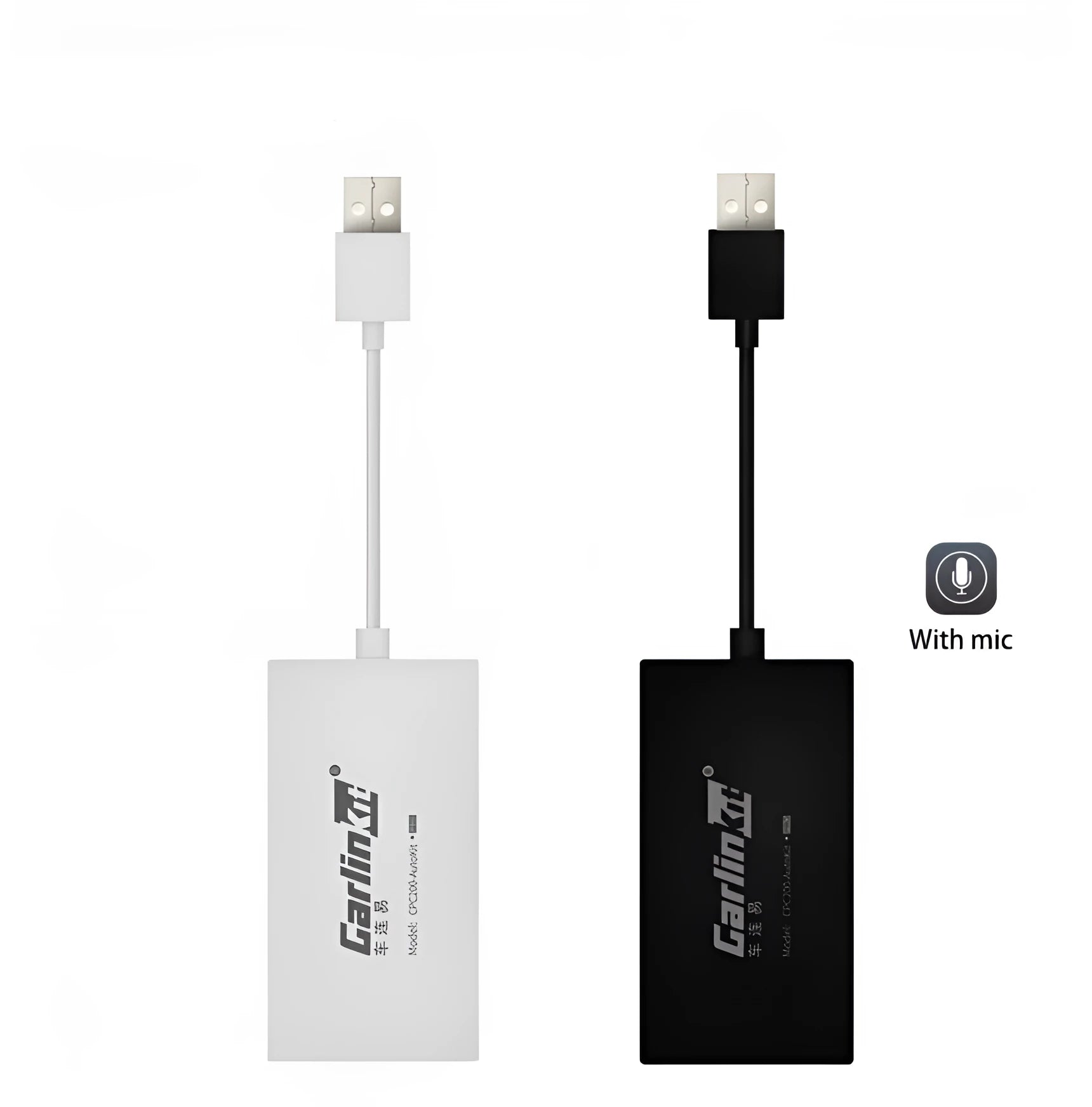 Black wireless CarPlay USB dongle for Android car stereos with Bluetooth connectivity