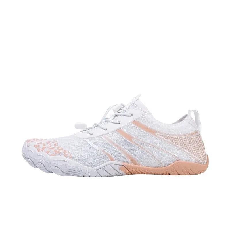 Lycra fabric unisex water shoes for beach running and upstream sports, shown in A826 beige colour.