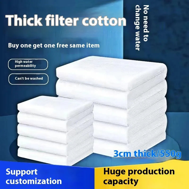 White thickened high density filter cotton roll for aquarium filtration, 3cm thick