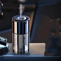 USB plug-in spray perfume humidifier with glass perfume seat in compact cylindrical design