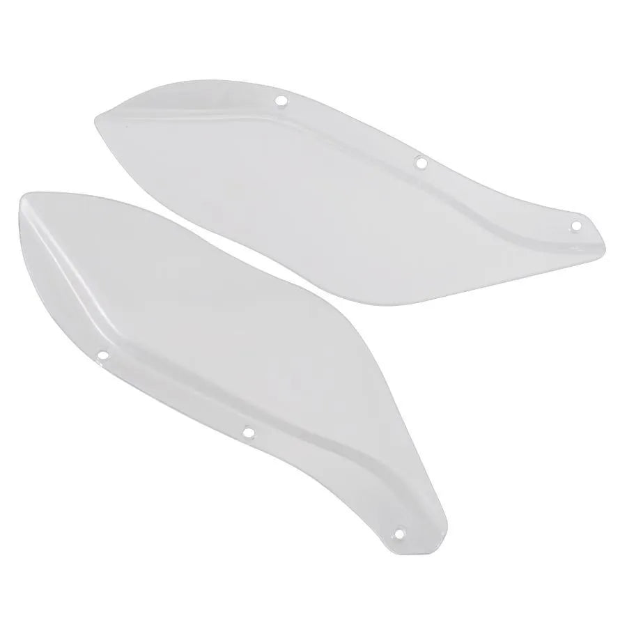 Harley-Davidson motorcycle side wing head covers in black and transparent ABS plastic