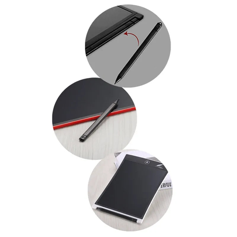 Black plastic digital tablet stylus pen 8.5 inch or 12 inch on white background