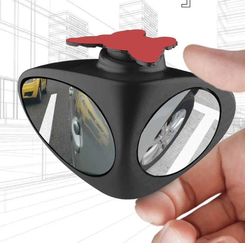 Double vision auxiliary mirror car rearview mirror glass ABS shell black triangular blind spot