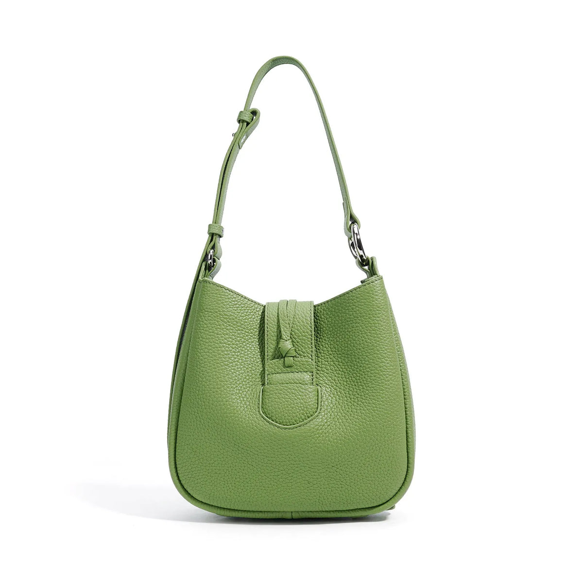 Large capacity commuter soft leather crossbody bag in bucket shape with sewing line details