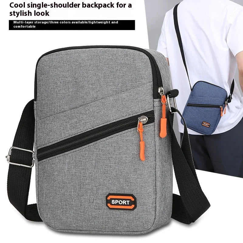 Oxford cloth crossbody commuter bag in urban simplicity style with contrast colour details