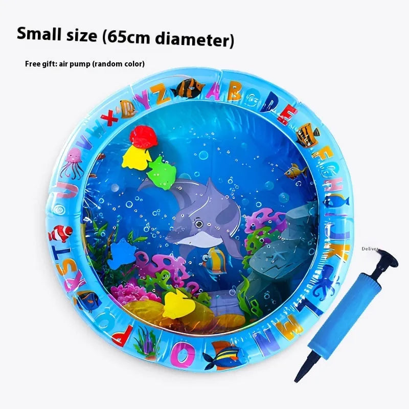 PVC inflatable pet water cooling mattress with aquatic designs for summer use