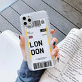 Ticket brand iPhone case with graffiti design on back, shown in light green colour.