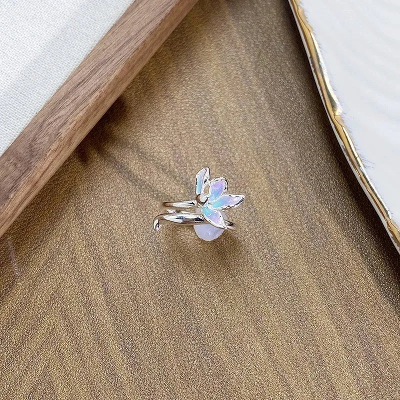 Copper insect fashion ring with adjustable opening and textured dripping oil finish.