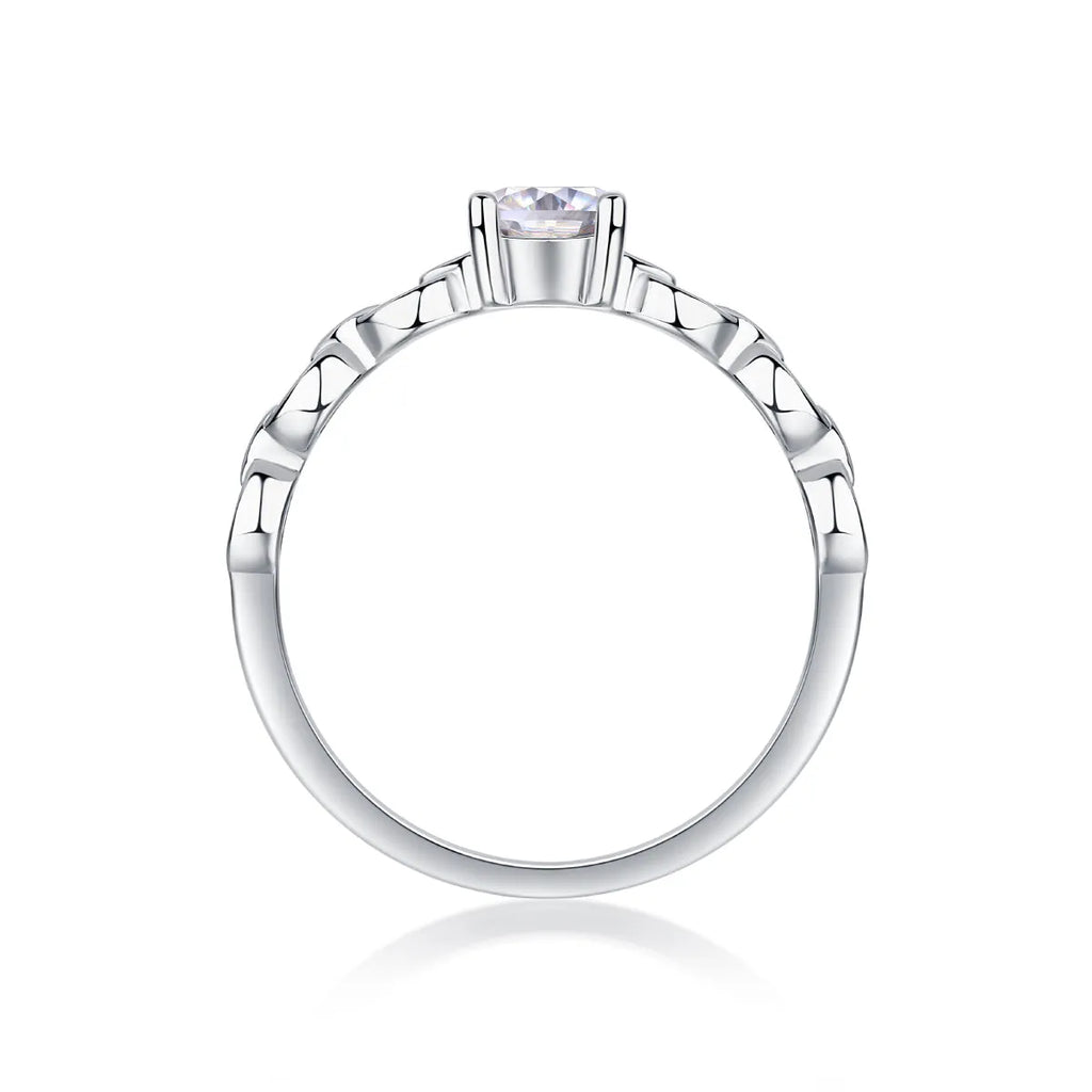 Rose moissanite wedding ring set with egg-shaped stone, S925 silver, platinum-plated, sizes 5-9, GRA certificate gift box