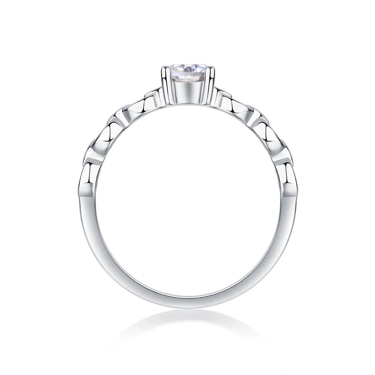 Rose moissanite wedding ring set with egg-shaped stone, S925 silver, platinum-plated, sizes 5-9, GRA certificate gift box
