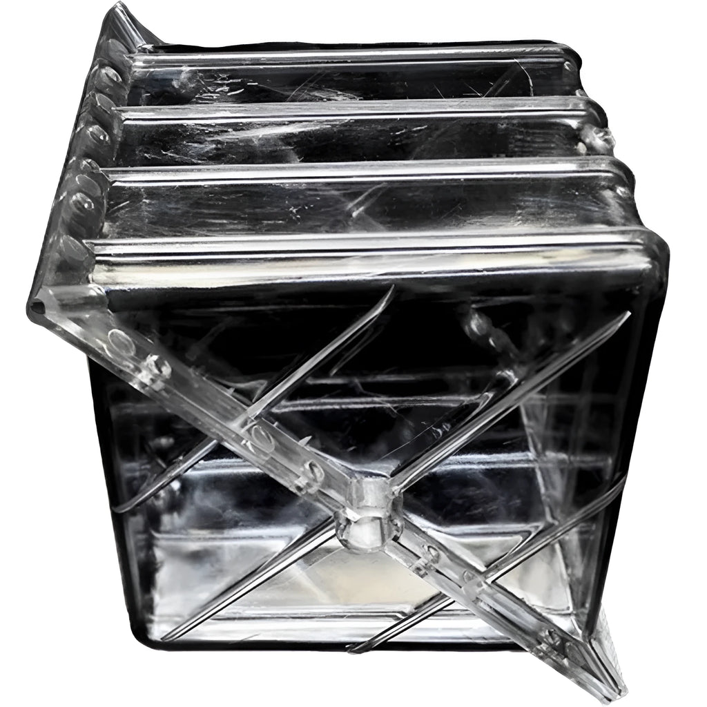 Square plastic growth mould for shaping watermelons into 13cm cubes