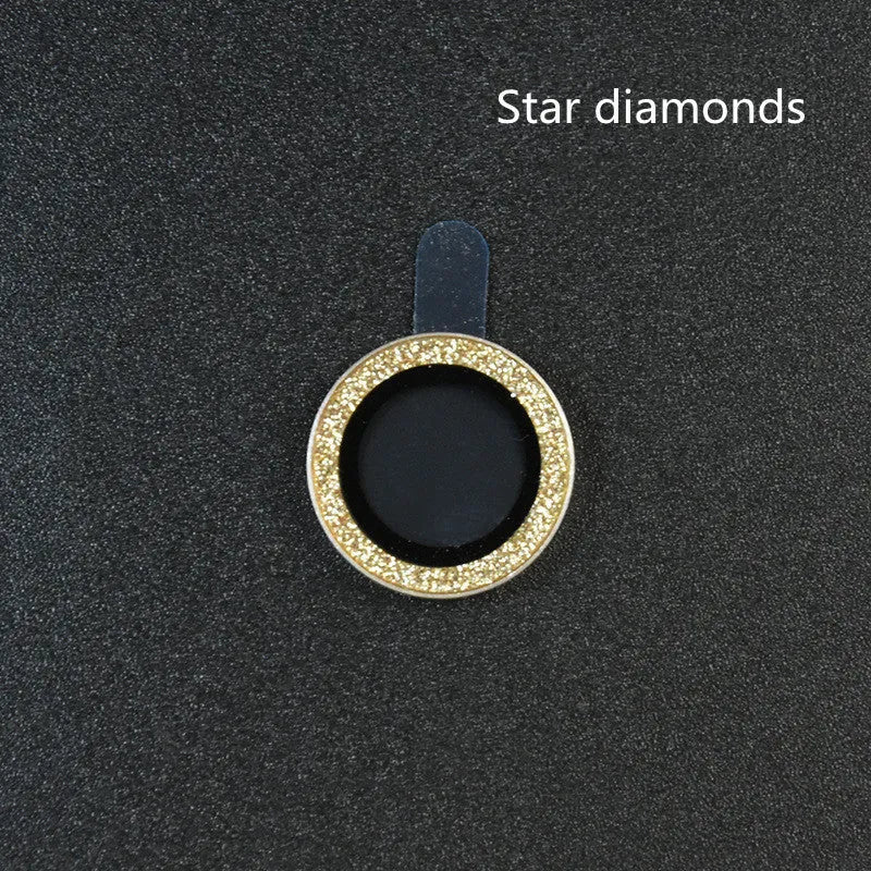iPhone camera lens protector with black aluminium alloy ring and tempered glass film installed on an iPhone 12 Pro.
