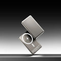 Gun grey magnetic wireless power bank with alloy shell showing ultra-thin 9mm profile