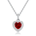 S925 sterling silver heart necklace with a natural gemstone on an adjustable cross chain for women.