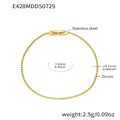 Super Full-Diamond Fine Ring Bracelet in titanium steel with white zircon accents, 16cm length, geometric design