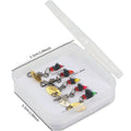 Five multicolour fishing hooks with poisonous mosquito and fly patterns and spinning sequins