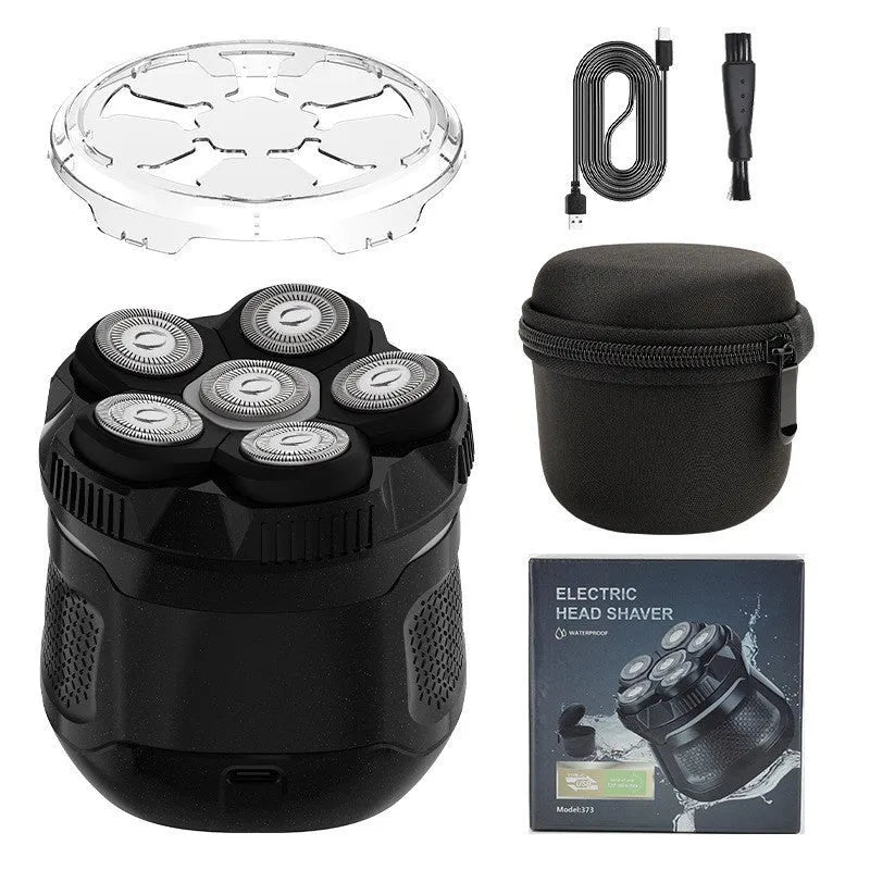 Men's hair clipper 6D magnetic suction six-blade rotary shaver digital display 8750 USB rechargeable
