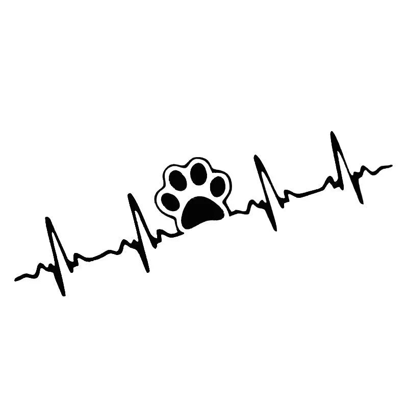 Creative ECG heartbeat design car bumper decorative sticker in colour gradient on a vehicle body