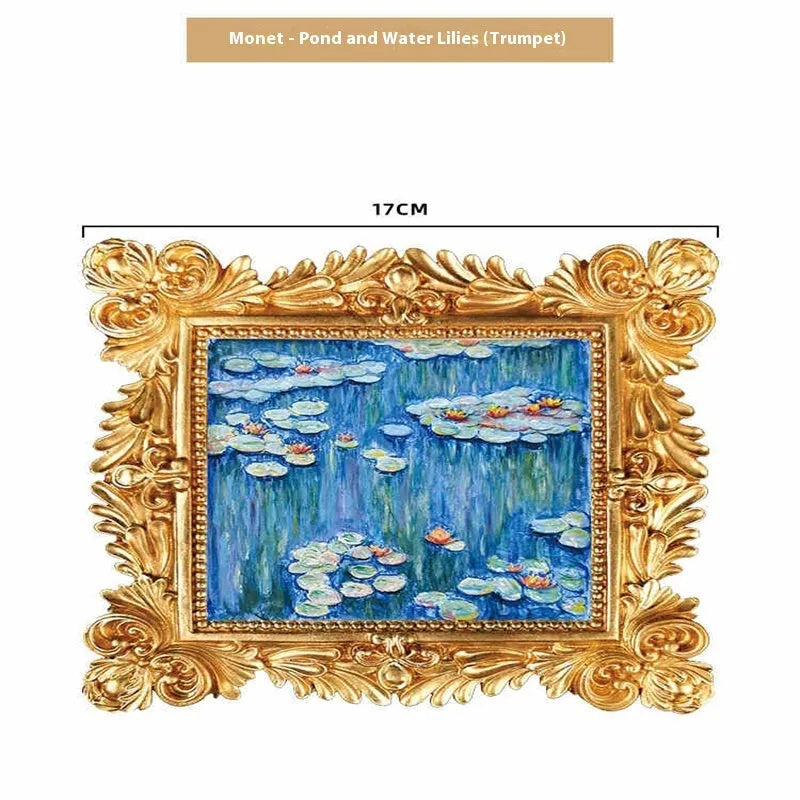 DIY filled oil painting craft kit with epoxy clay base, acrylic paints, and brushes for creating textured Van Gogh or Monet art reproductions.