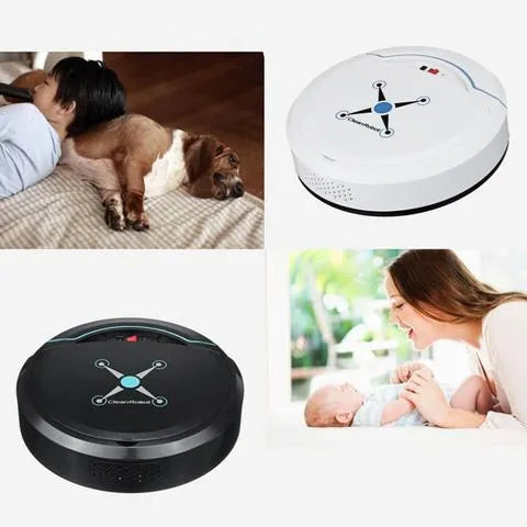 Smart robot vacuum cleaner 22.8cm ABS plastic automatic induction sweeper black