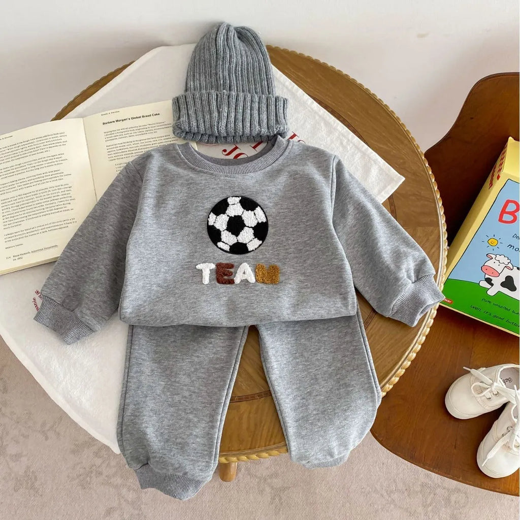Ins Korean style baby suit two-piece set blouse and pants cotton pullover basketball design