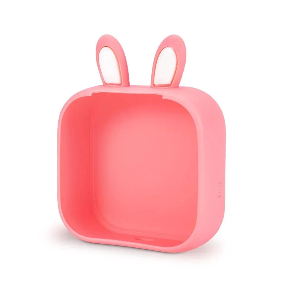 Mini portable thermal printer with USB cable and paper roll in rabbit ear protective case design