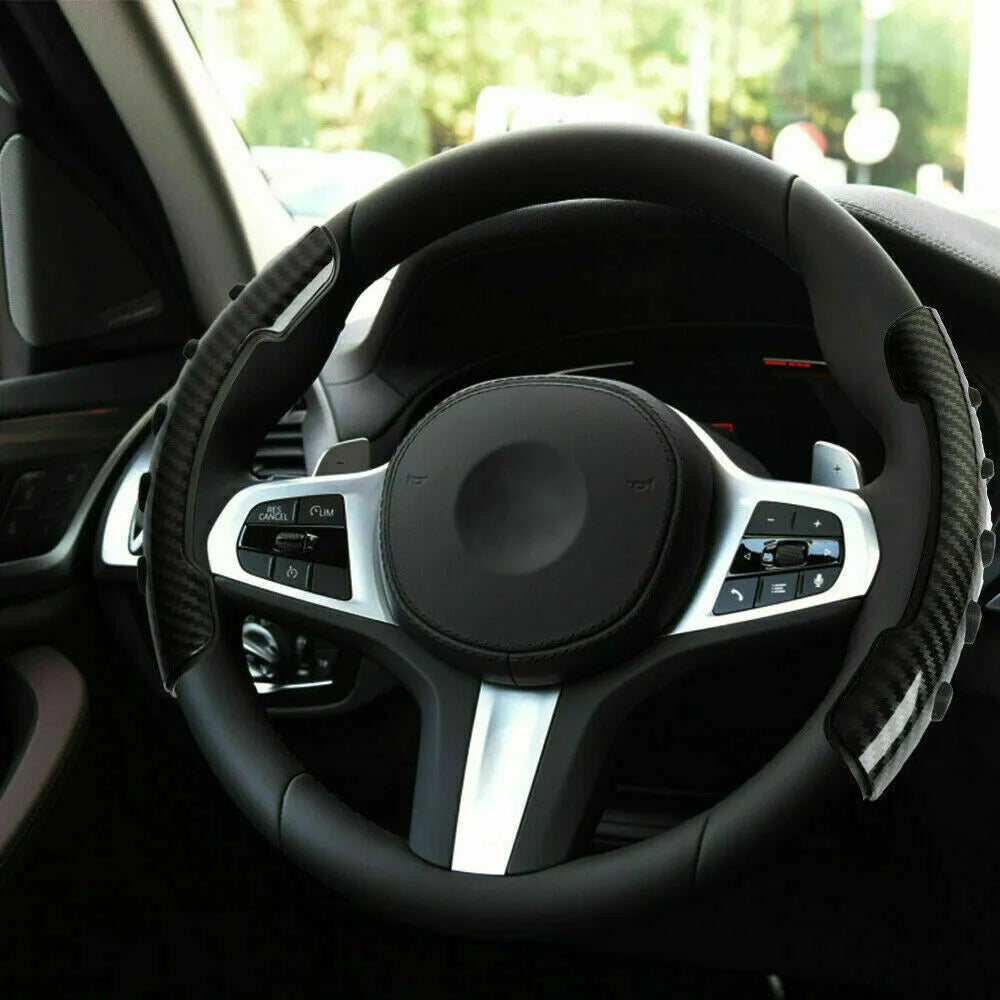 Carbon fibre black fibre steering wheel anti-skid sleeve for 38cm diameter wheels.