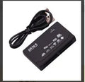 Black multi-function USB 2.0 card reader supporting SD, CF, MMC, and other memory cards