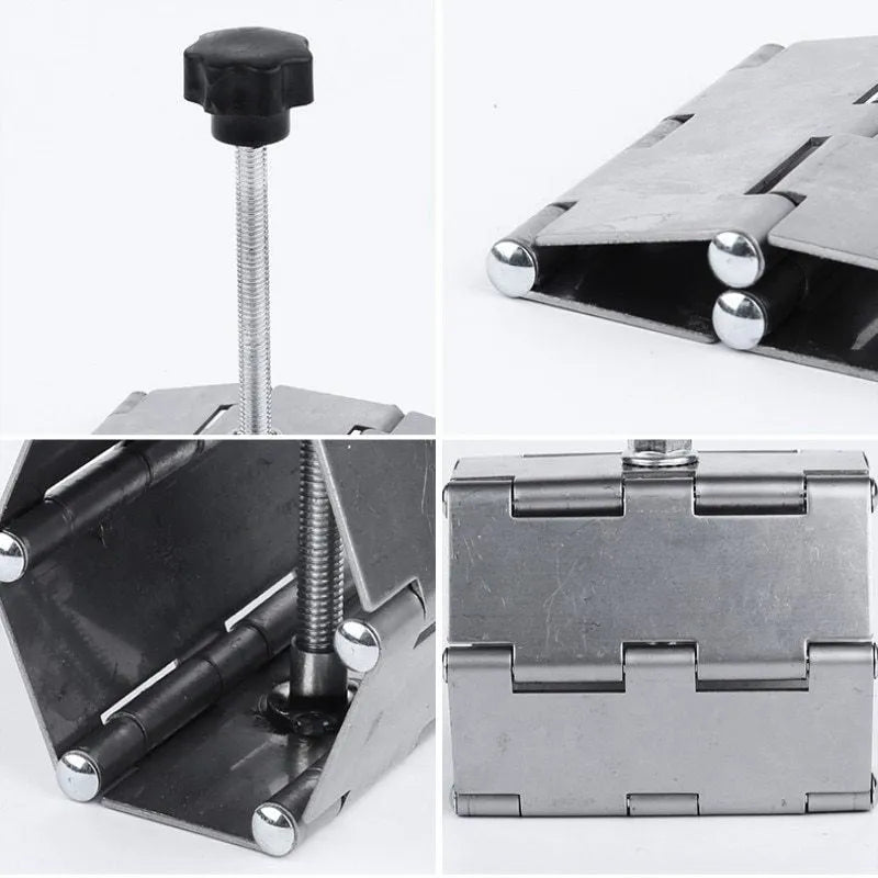 All-metal hinge type tile top height device for paving tile leveling