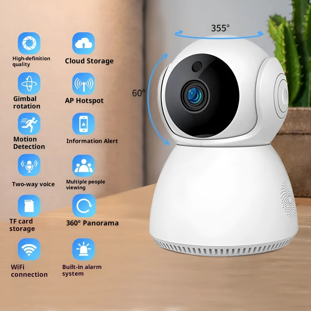 Home HD Night Vision Surveillance Camera 3MP WIFI USB plastic indoor security camera with memory card option