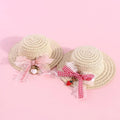 Handmade adjustable bowknot paper pet hat for dog or cat in cartoon style.