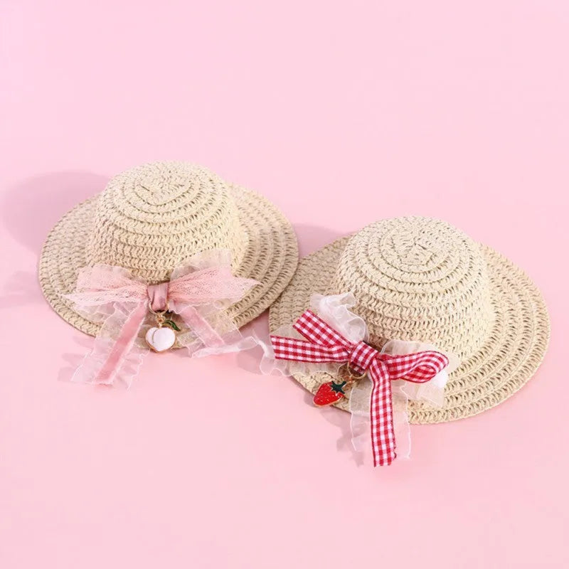 Handmade adjustable bowknot paper pet hat for dog or cat in cartoon style.