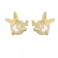 Butterfly ear studs in 925 silver with electroplated gold or white gold finish, animal zodiac modelling