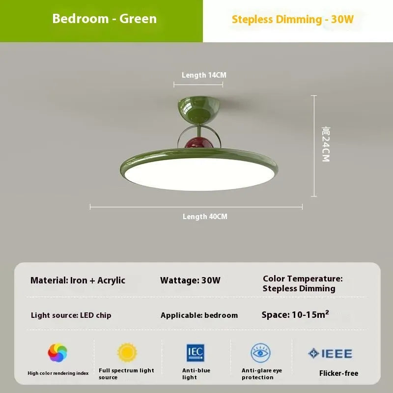 Modern Nordic style full spectrum LED ceiling light panel with smart dimming control