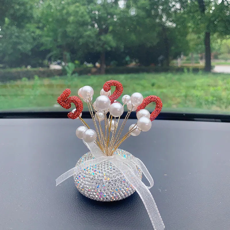 Clay car decoration ornament with diamond star design for vehicle centre console