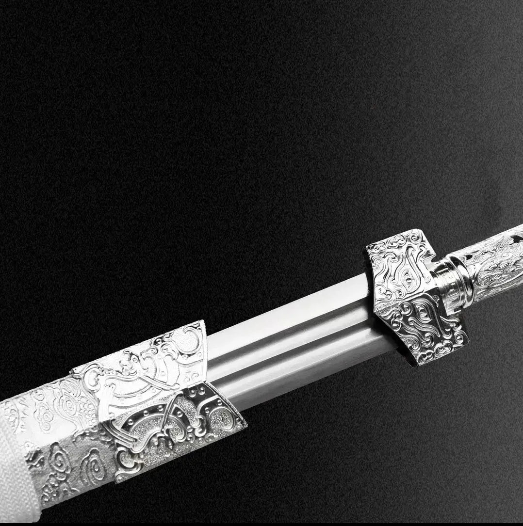 Dragon Soul Integral Sword high manganese steel unsharpened katana 103cm with leather-covered wood scabbard