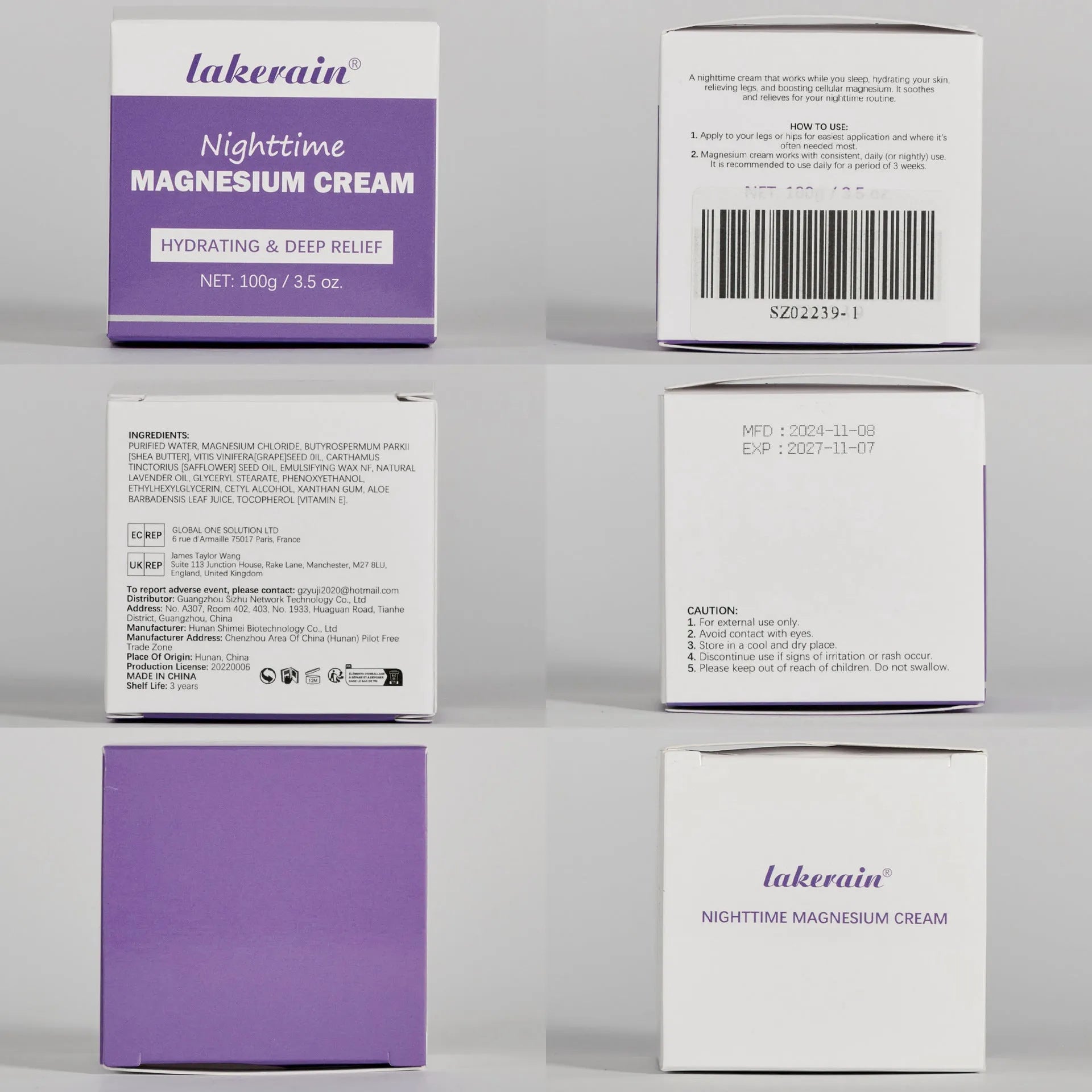 Sleep Magnesium Lotion Moisturizing Body Lotion 100ml in standard packaging
