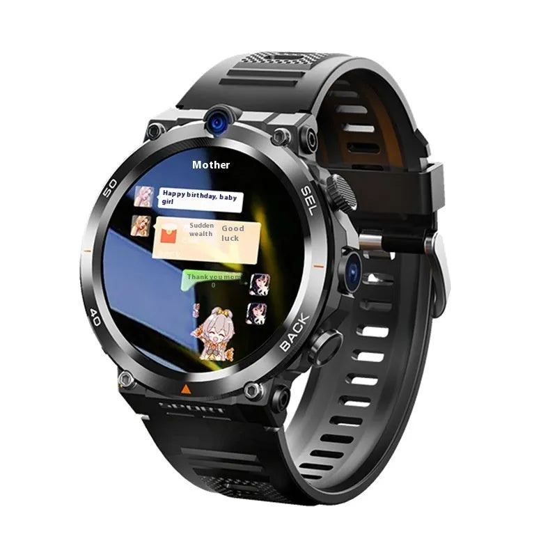 Sports smartwatch with dual cameras, TFT touch screen, heart rate monitoring and NFC functionality