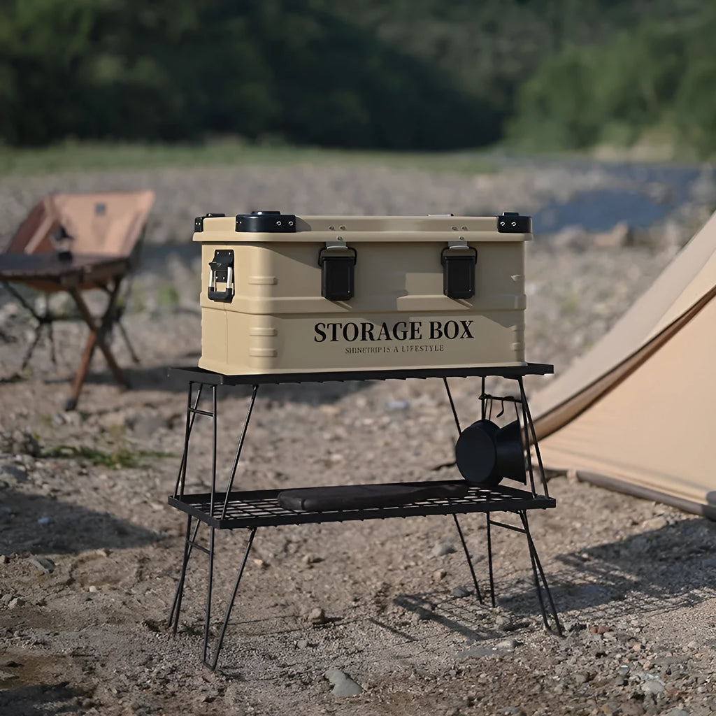 Waterproof vehicle-mounted storage box for car boot organisation in army green colour