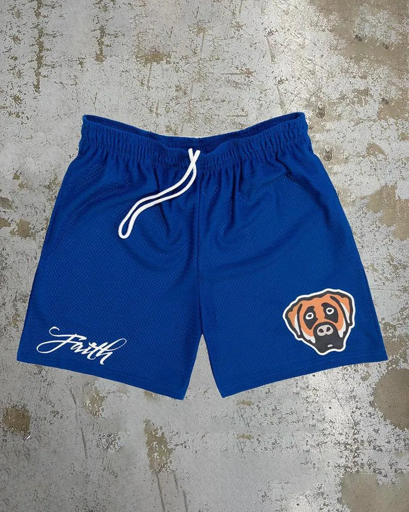 Men's loose fit beach shorts with digital print pattern in milk silk polyester fabric