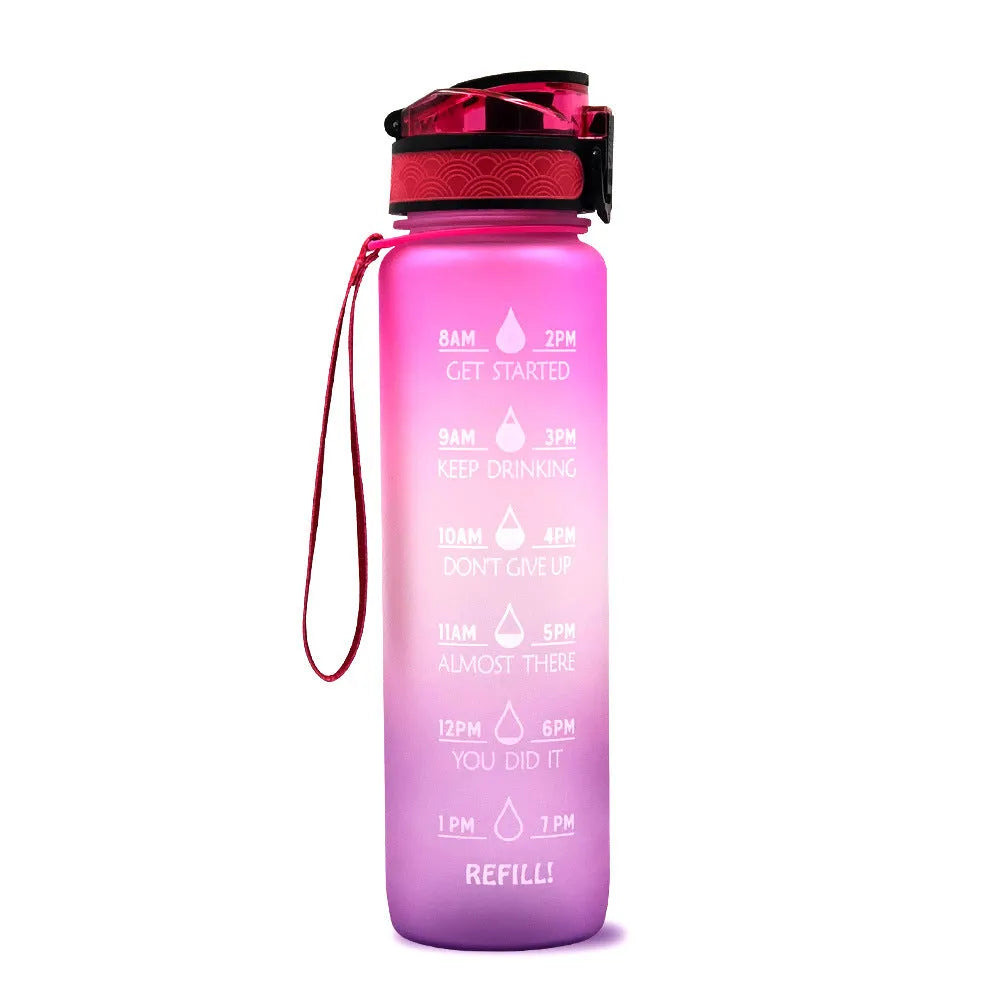 Frosted gradient sports bottle with TRITAN material in blue-red colour option