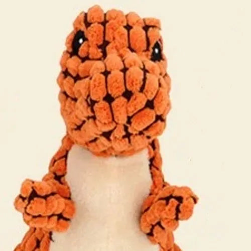 Grey, green, or orange bite-resistant dog toy with sound for puppies and large breeds.