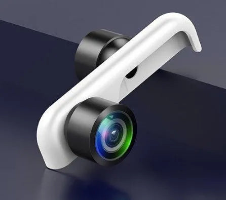 Universal 360-degree panoramic camera lens attached to an Apple iPhone.